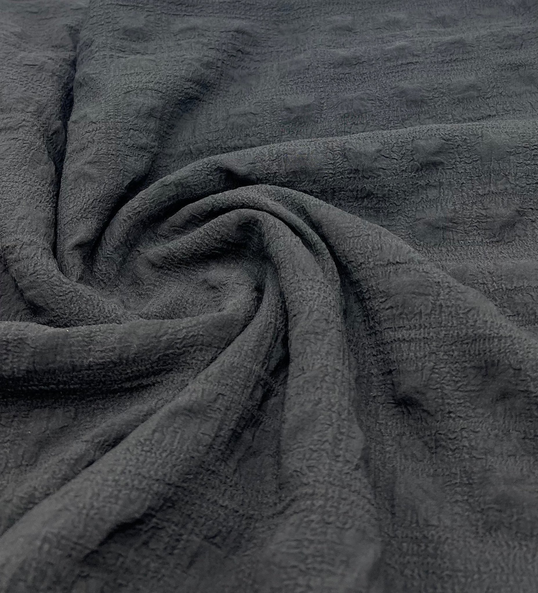 Black Textured Bubble Non Stretch Fabric - T9 Fabrics